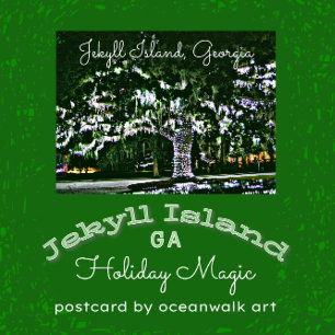 Holiday Lights on Jekyll Island, Georgia Postcard