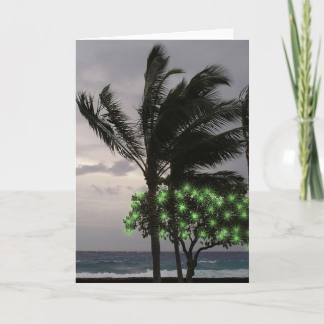 Holiday Lights on Palm Trees Card (Front)