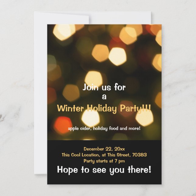 Holiday Lights Party Invitation (Front)