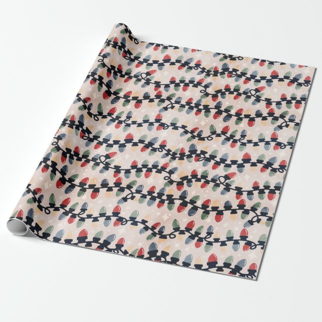 Holiday Lights Wrapping Paper (Unrolled)