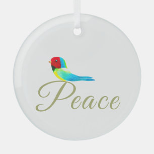 Holiday Little Bird Messenger of Peace Glass Tree Decoration