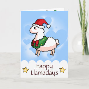 Holiday Llama Elf Card