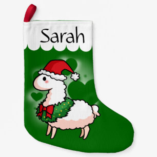 Holiday Llama Elf Small Christmas Stocking