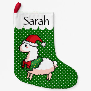 Holiday Llama Elf Small Christmas Stocking