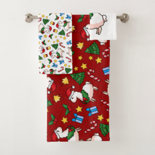 Holiday Llama Madness Bath Towel Set