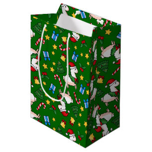 Holiday Llama Madness Medium Gift Bag