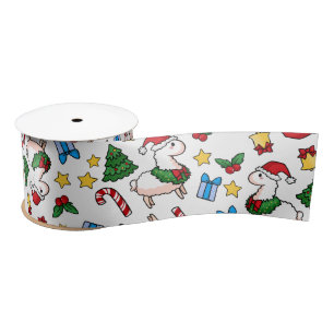 Holiday Llama Madness Satin Ribbon