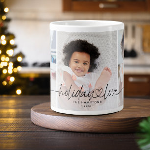 Holiday Love 3 Photos Large Coffee Mug