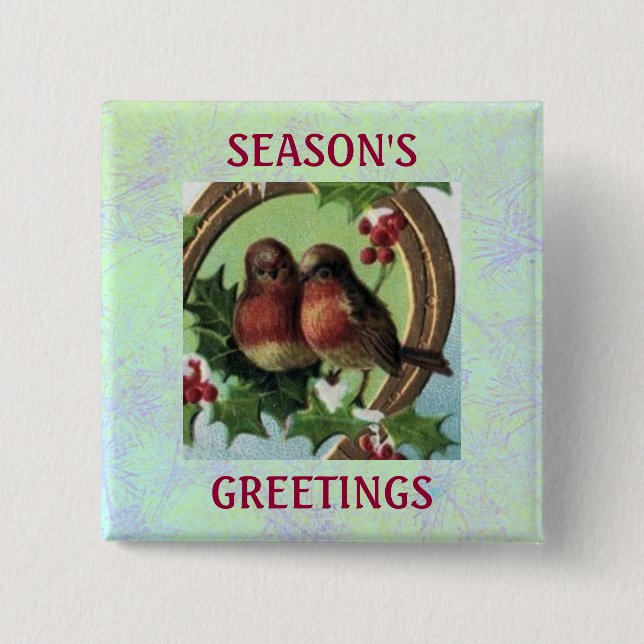 Holiday Lovebirds Button (Front)