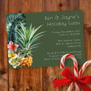 Holiday Luau Tropical Christmas Party Invitation