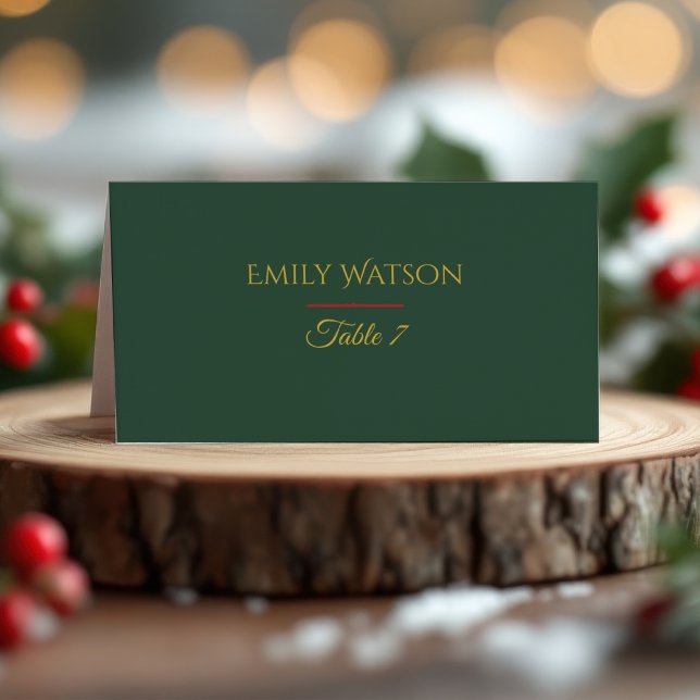 Holiday Luxe Modern Christmas Place Card  (Creator Uploaded)