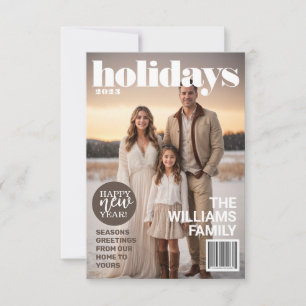 Holiday Magazine Themed Christmas Card