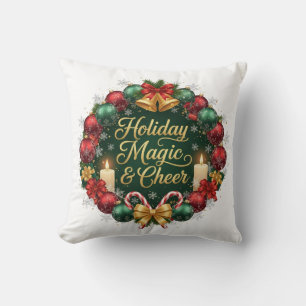 Holiday Magic & Cheer Festive Christmas  Cushion