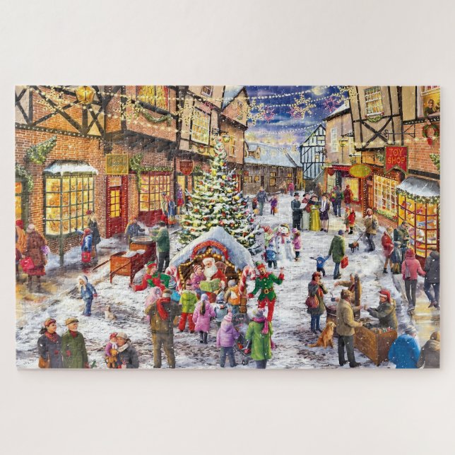 Holiday Magic in the Town Square Jigsaw Puzzle (Horizontal)