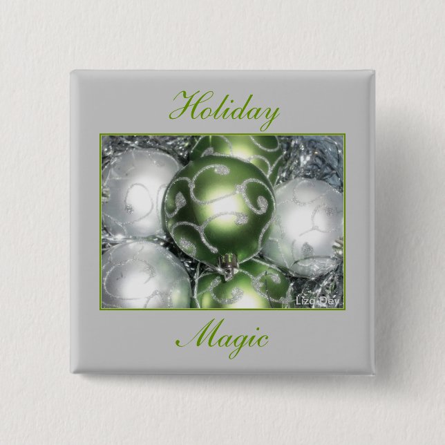 'Holiday Magic'  Square Button (Front)