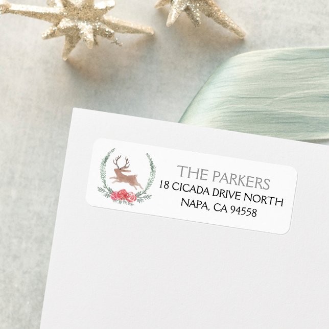 Holiday Magic | Woodland Jackalope Return Address Label (Creator Uploaded)