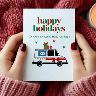 Holiday Mail Letter Carrier Thank You Card