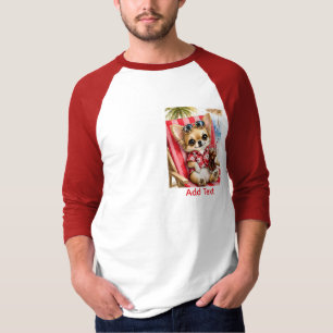 Holiday male Chihuahua Beach Relaxation (Red) T-Shirt
