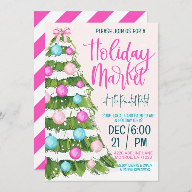 Holiday Market Shopping Invitation (Front/Back)