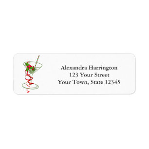 Holiday Martini Return Address Label