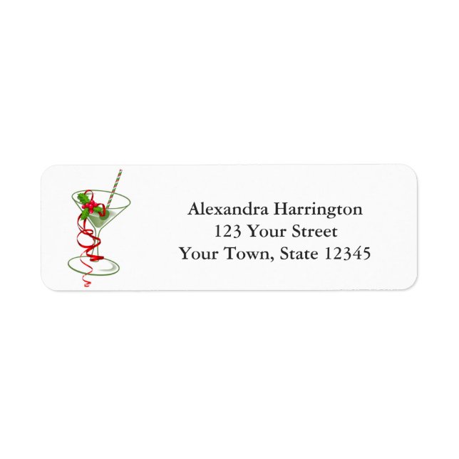 Holiday Martini Return Address Label (Front)
