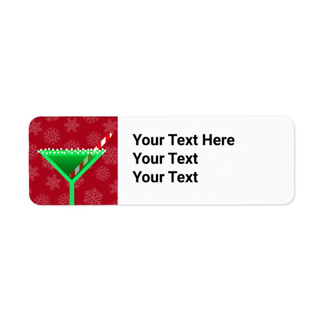 Holiday Martini Return Address Label (Front)