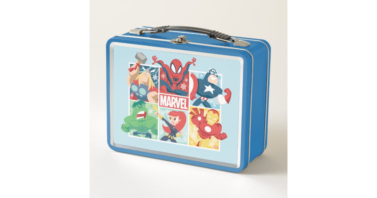 Holiday Marvel Hero Panel Graphic Metal Lunch Box Zazzle