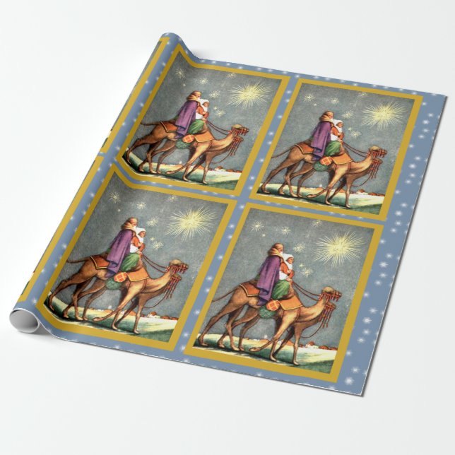 Holiday Mary and Joseph Gift Wrap (Unrolled)