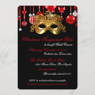 Holiday Masquerade Gala Invitations
