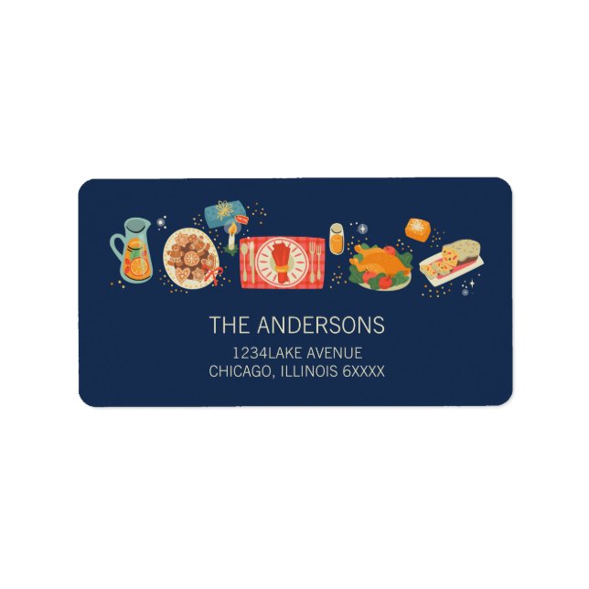 Holiday Meal Tidings Of Comfort & Joy Address Label (Front)