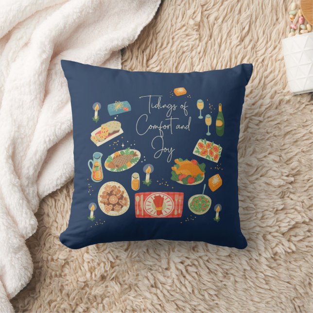 Holiday Meal Tidings Of Comfort & Joy Christmas Cushion (Blanket)