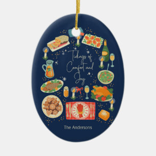 Holiday Meal Tidings Of Comfort & Joy Holiday Ceramic Ornament
