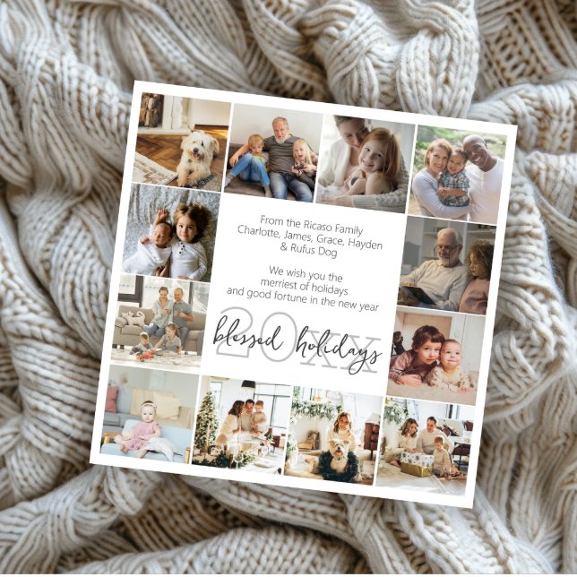 Holiday Memories 12 Photo Template Christmas (Holiday Memories 12 Photo Template Christmas cards from Ricaso. Your own photograph, make your own)