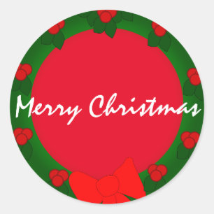 Holiday Merry Christmas Classic Round Sticker