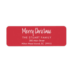Holiday Merry Christmas Festive Return Address Label