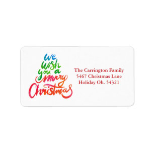 Holiday Merry Christmas Tree Address  Label