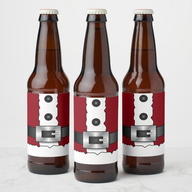 holiday merry xmas christmas party Santa Claus Beer Bottle Label (Bottles)