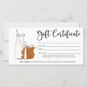 Holiday Milk and Cookies Gift Certificate