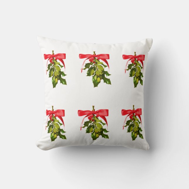 holiday mistletoe cushion (Front)