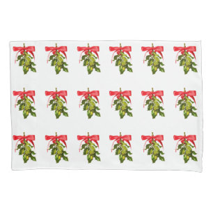 holiday mistletoe pillowcase