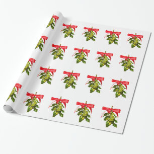 holiday mistletoe wrapping paper
