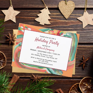 Holiday Modern Abstract Corporate Christmas Party Invitation