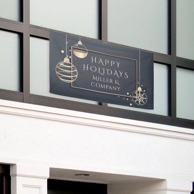 Holiday Modern Chic Corporate Christmas Banner (Outside Building)