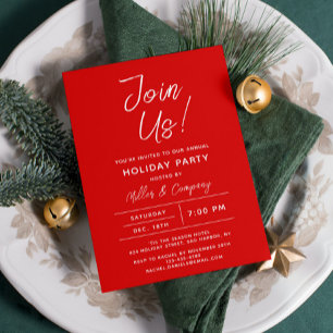 Holiday Modern Chic Corporate Christmas Party Invitation
