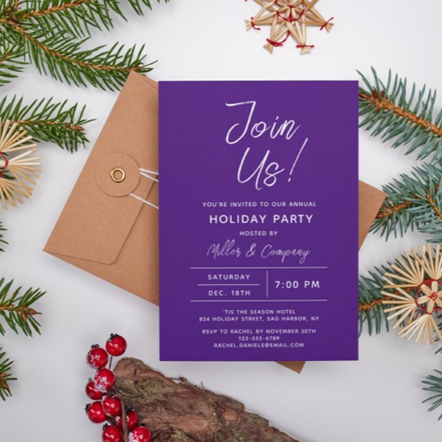 Holiday Modern Chic Corporate Christmas Party Invitation (Creator Uploaded)