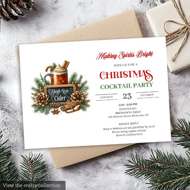 Holiday modern Christmas cocktail party invitation (Holiday modern Christmas cocktails party invitation

)