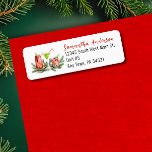 Holiday Modern Festive Cocktails Return Address Return Address Label