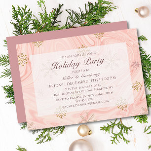 Holiday Modern Pink Chic Corporate Christmas Party Invitation