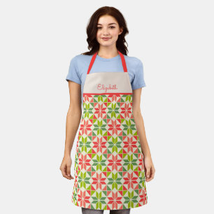 Holiday Modern Quilt Colorful Baking Apron