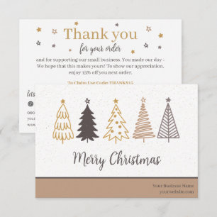 Holiday Modern Script, Thank You Candle Business Enclosure Card